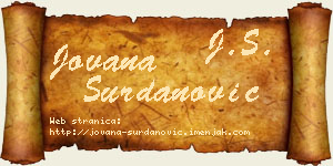 Jovana Surdanović vizit kartica